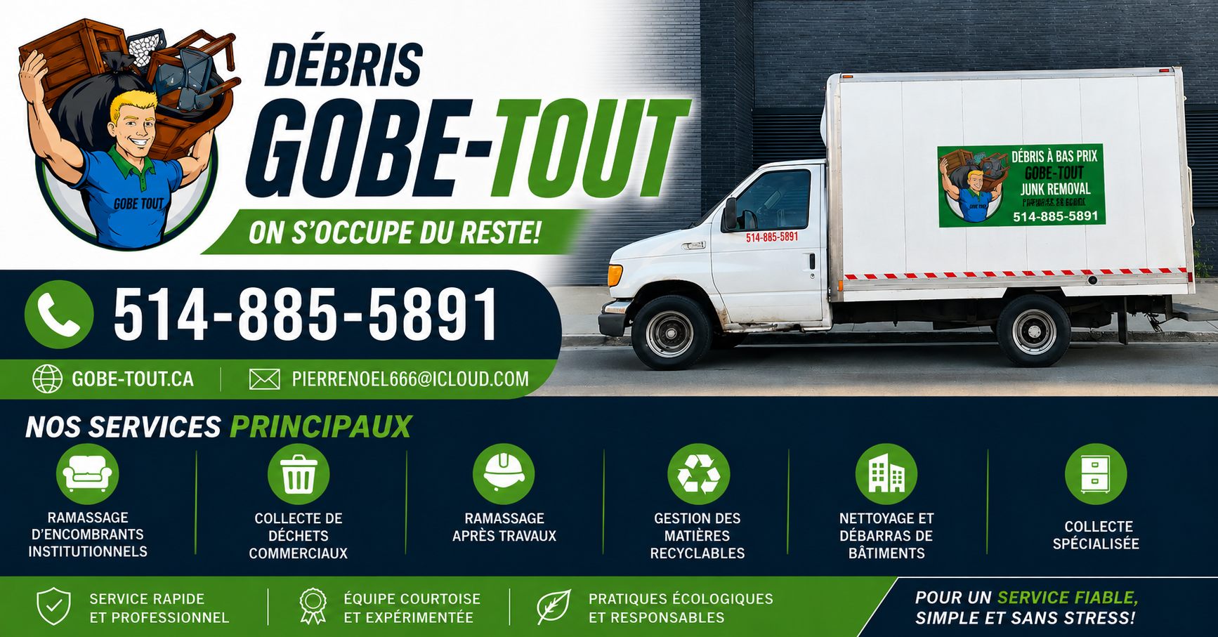 Bannière Débris Gobe-Tout inc.